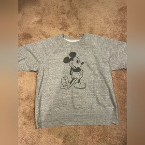 Gray Vintage Look Tone On Tone Disney Mickey Sweatshirt Sz XL
